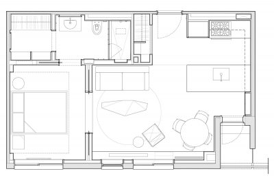 STADT Architecture, Chelsea Pied-a-terre, floor plan, nyc architects, ny apartment renovation