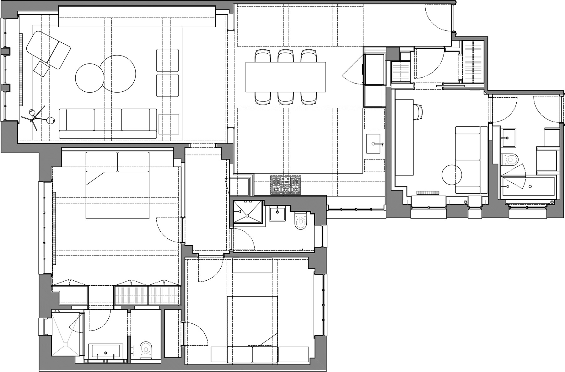 Stadt Architecture, Upper West Side Apartment II, Floor Plan, STADT, nyc architects, ny apartment renovation
