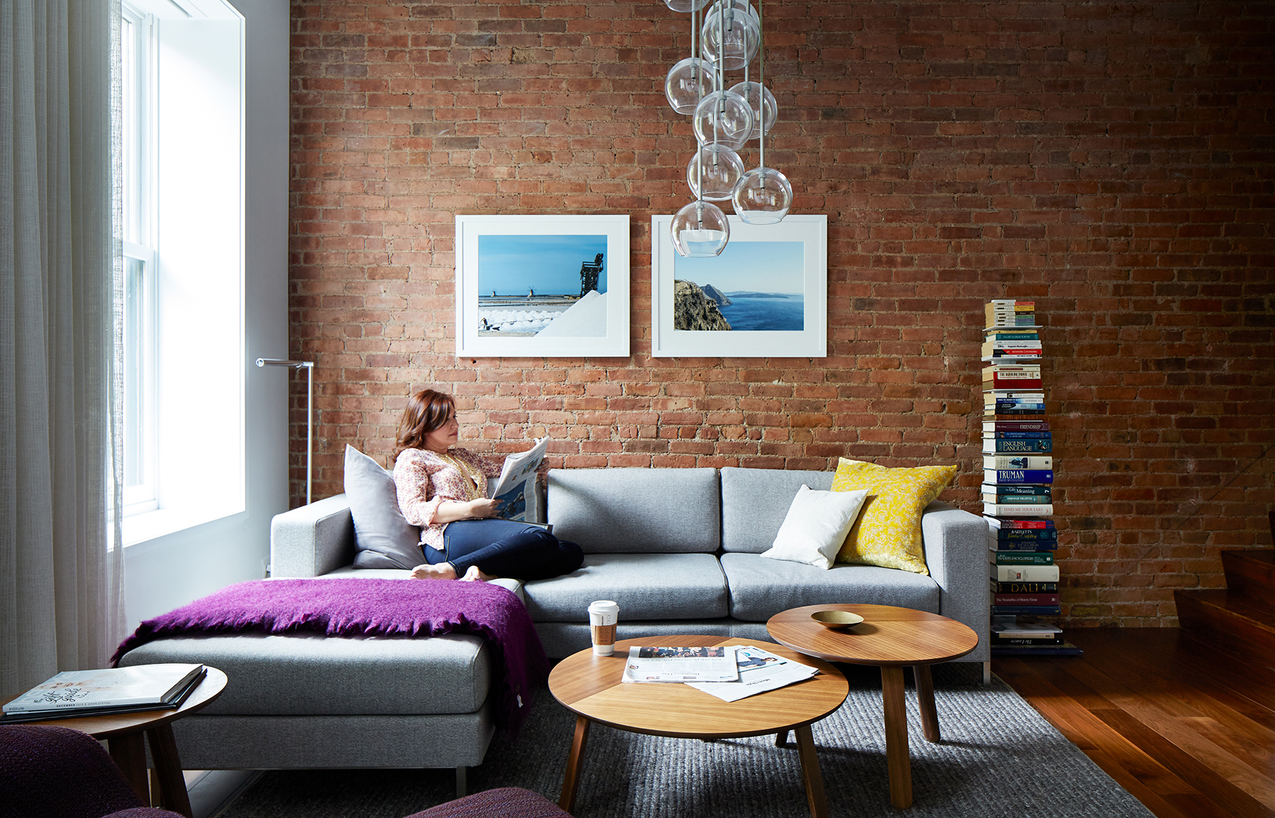 STADT Architecture, Loft, exposed brick, gus couch, Paper Table, ABC Home, natural light, STADT, nyc architects, ny apartment renovation